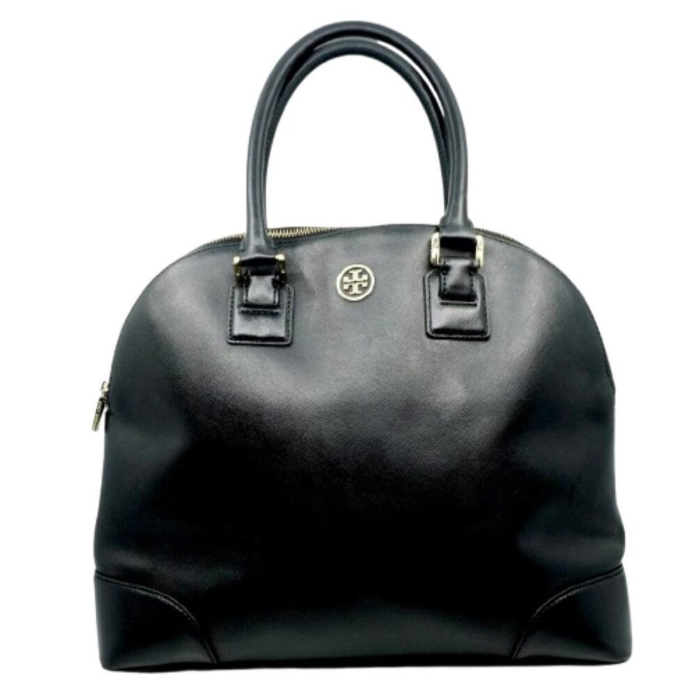 Tory Burch Black Leather Dome Tote